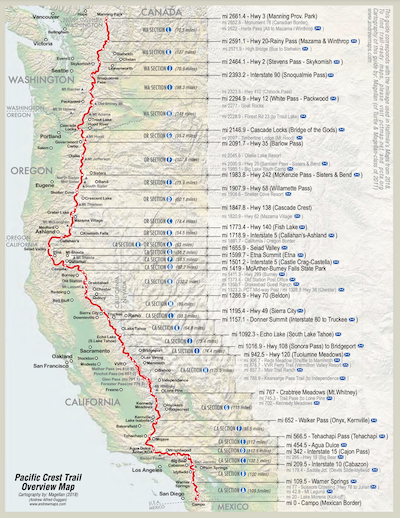 The Pacific Crest Trail stretches from Mexico to Canada/Pacific Crest Trail Association
