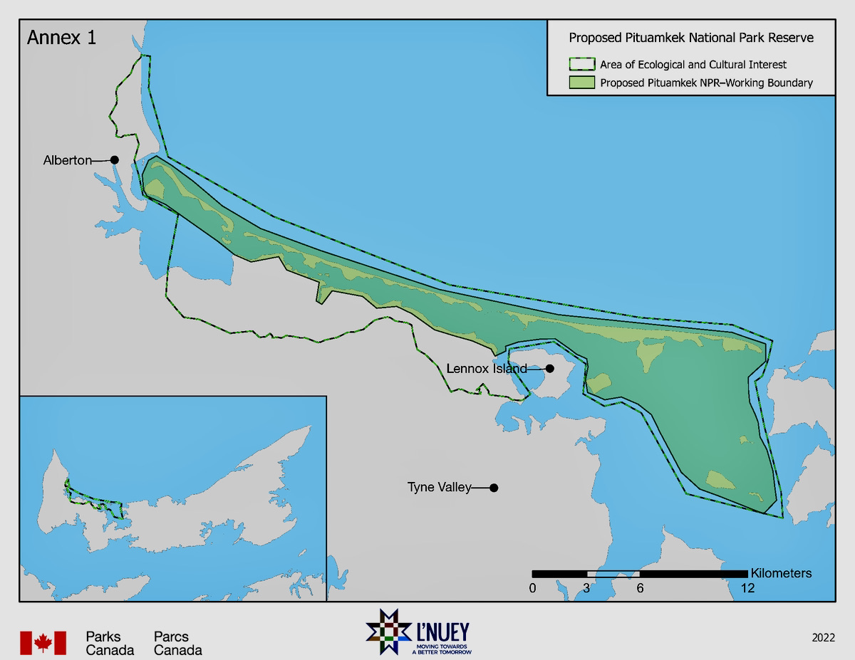 The area being studied for a possible national park reserve.