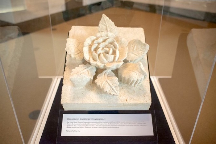 A Double Scottish Rose is on display at the White House/NPS 