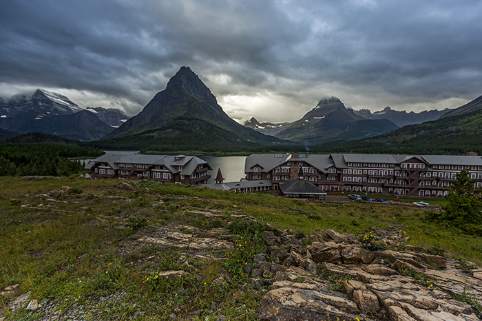 Moody Day Over Many Glacier Hotel