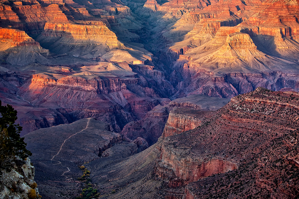 An evening view of the South Rim, Grand Canyon National Park / Rebecca Latson An evening view of the South Rim, Grand Canyon National Park / Rebecca Latson