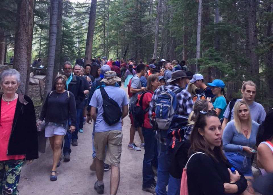 Crowds on the trail in Rocky Mountain National Park / National Park Service Crowds on the trail in Rocky Mountain National Park / National Park Service