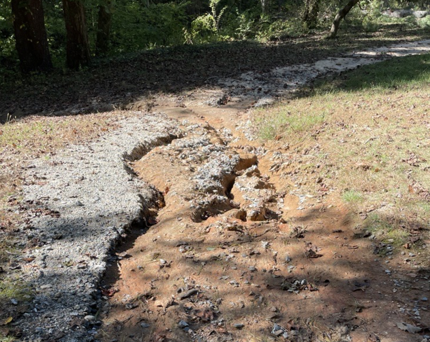 Trail washout from Hurricane Helene / NPS