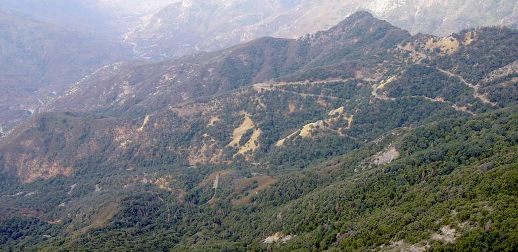 Roadwork on the Generals Highway (seen here from the top of Moro Rock) will cause traffic delays in the coming months/NPS file