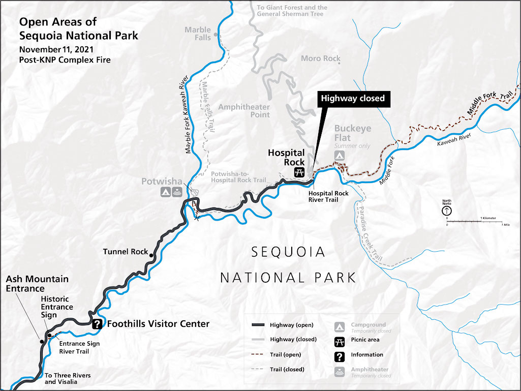 A small section of Sequoia National Park will reopen Thursday/NPS 
