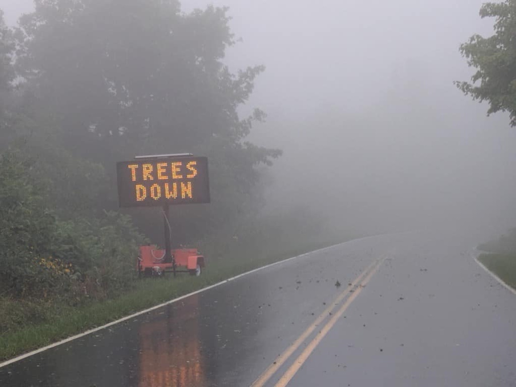Park Service crews were working in Shenandoah National Park on Friday to clear downed trees/NPS