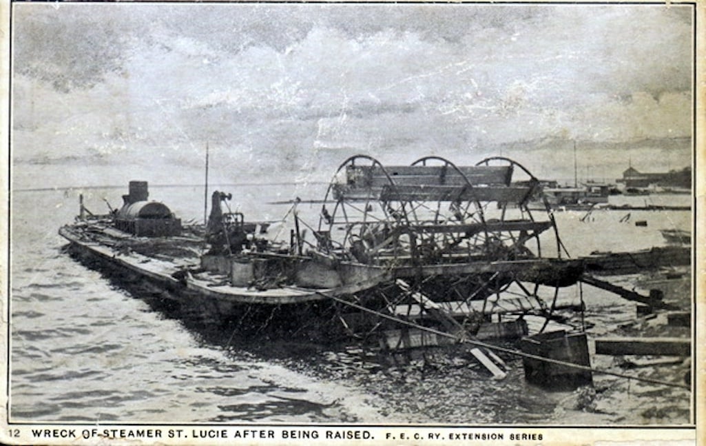 A postcard image of the St. Lucie after it was raised/Public domain A postcard image of the St. Lucie after it was raised/Public domain