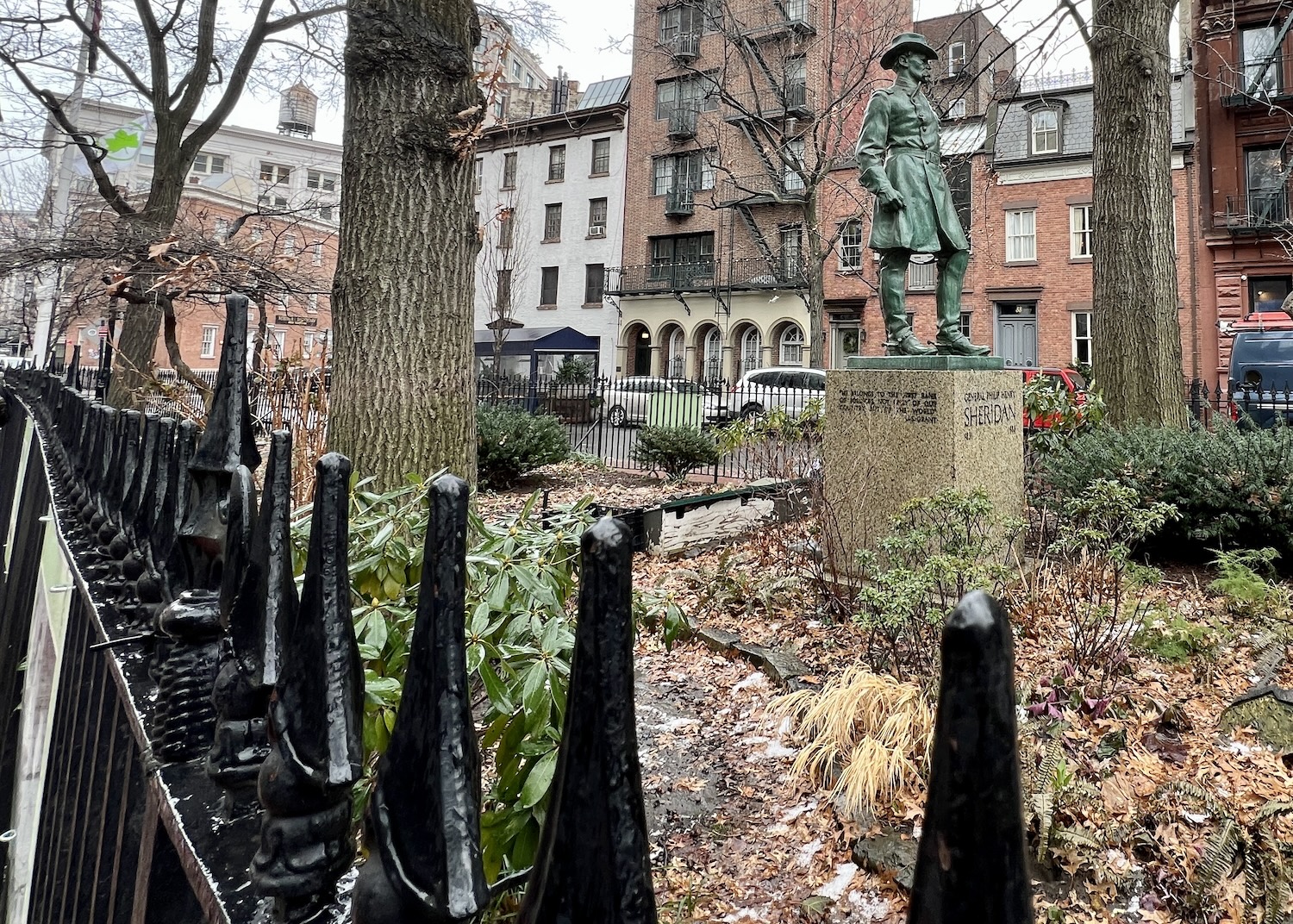 The statue of American Civil War General Philip Henry Sheridan was in Christopher Park before it became Stonewall National Monument. The statue of American Civil War General Philip Henry Sheridan was in Christopher Park before it became Stonewall National Monument.