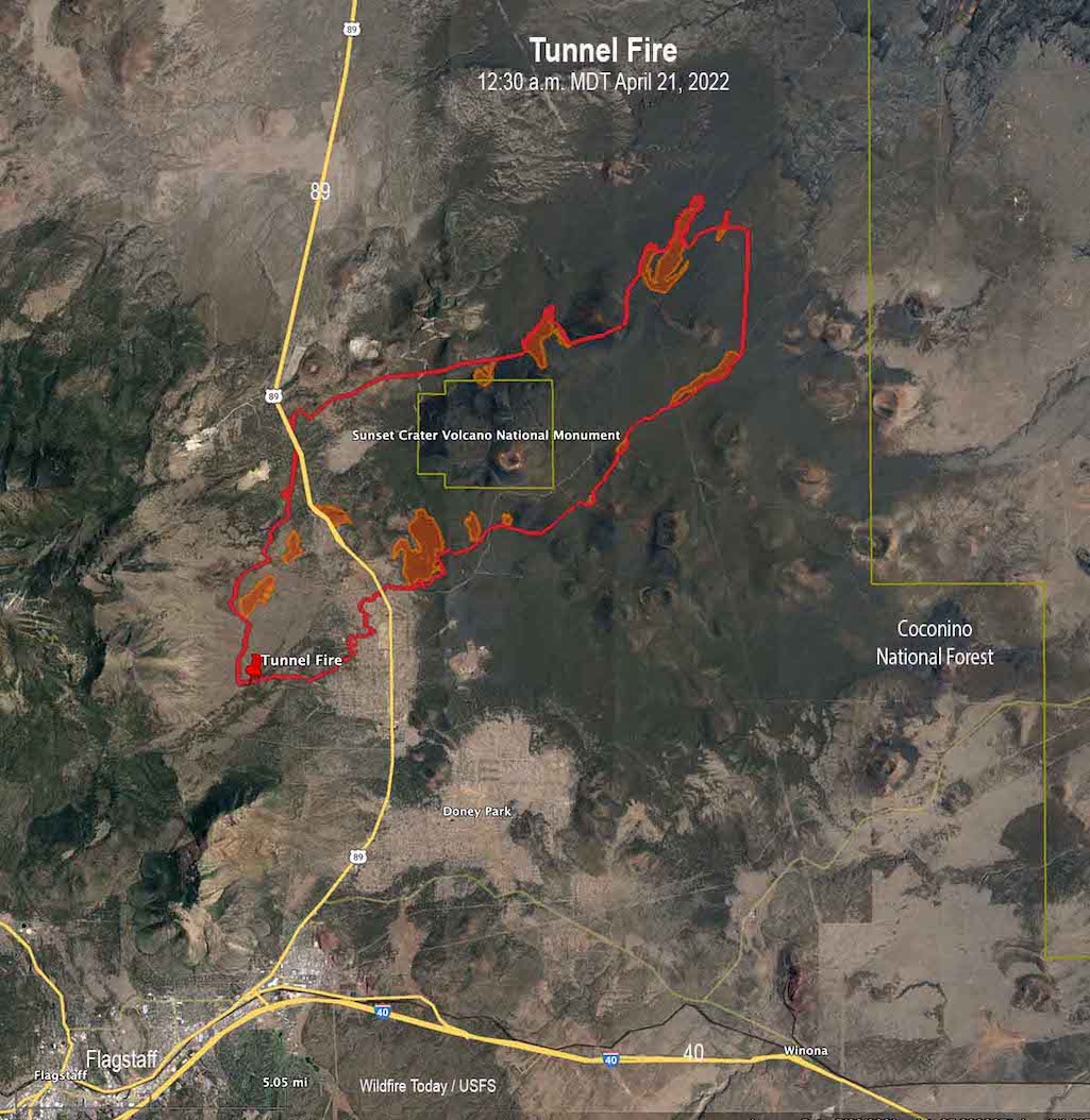 The Tunnel Fire enveloped Sunset Crater Volcano National Monument/USFS