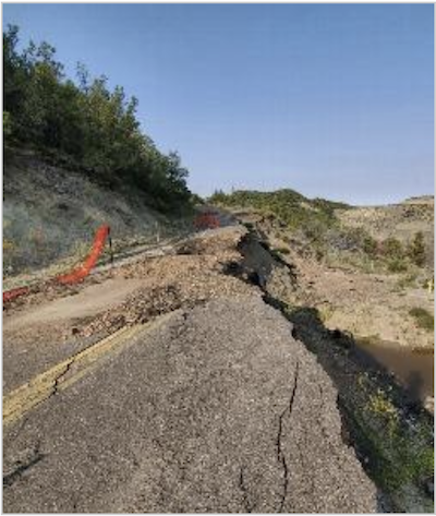 Sections of the South Unit Loop Road at Theodore Roosevelt have been slipping away/NPS