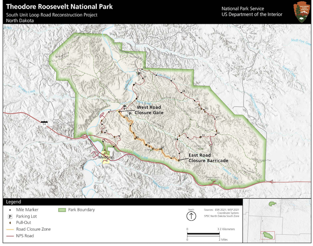 A 6-mile stretch of the South Unit Loop Road at Theodore Roosevelt National Park needs to be rebuilt/NPS