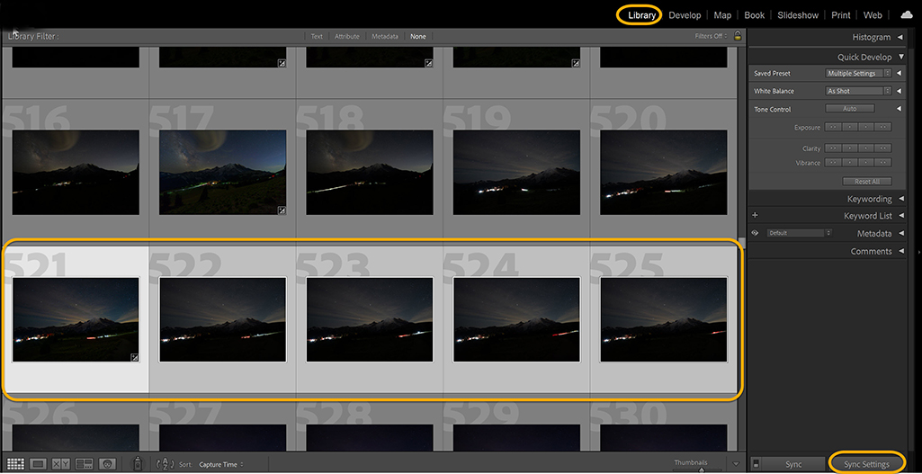 Editing the shots for a timelapse in Adobe Lightroom / Rebecca Latson