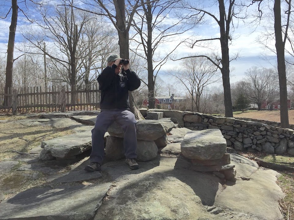 The author birding at Weir Farm/Courtesy