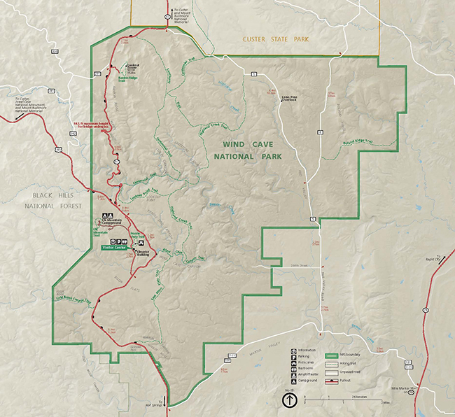 Wind Cave National Park map / NPS file Wind Cave National Park map / NPS file