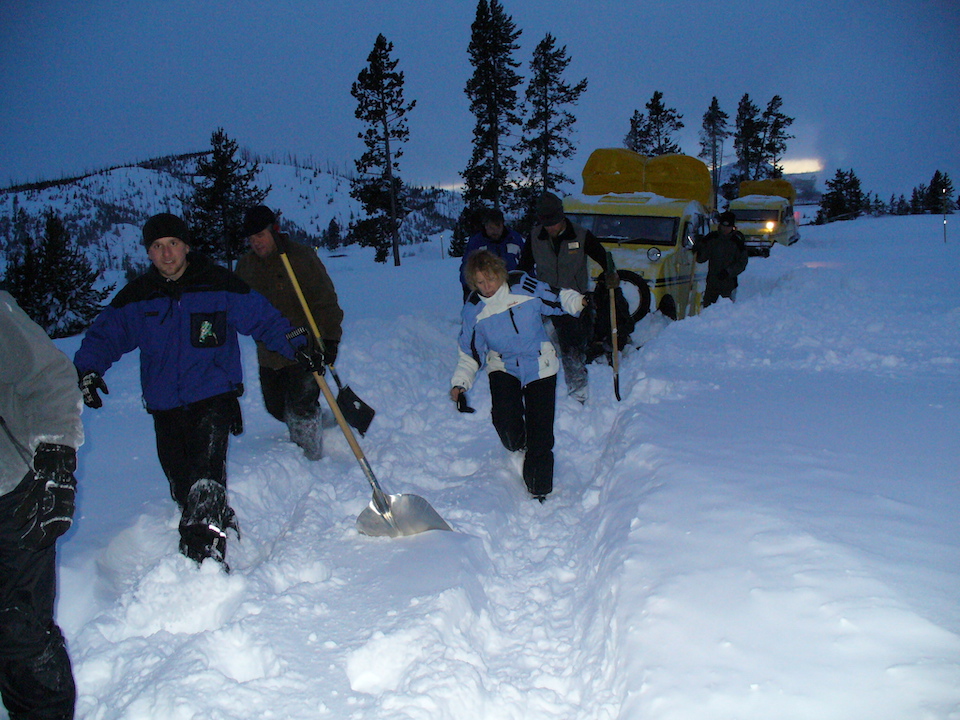 There are snowstorms, and then there are snowstorms that halt snowcoaches in Yellowstone National Park/David and Kay Scott