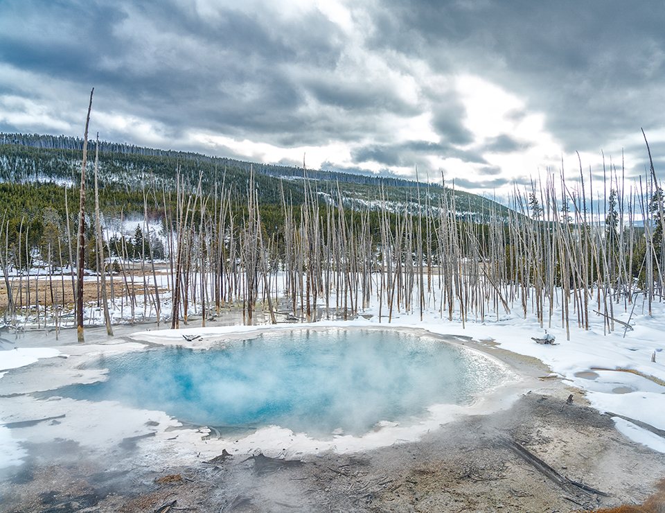 Cistern Spring on a chilly winter morning at Norris Basin, Yellowstone National Park / Rebecca Latson Cistern Spring on a chilly winter morning at Norris Basin, Yellowstone National Park / Rebecca Latson