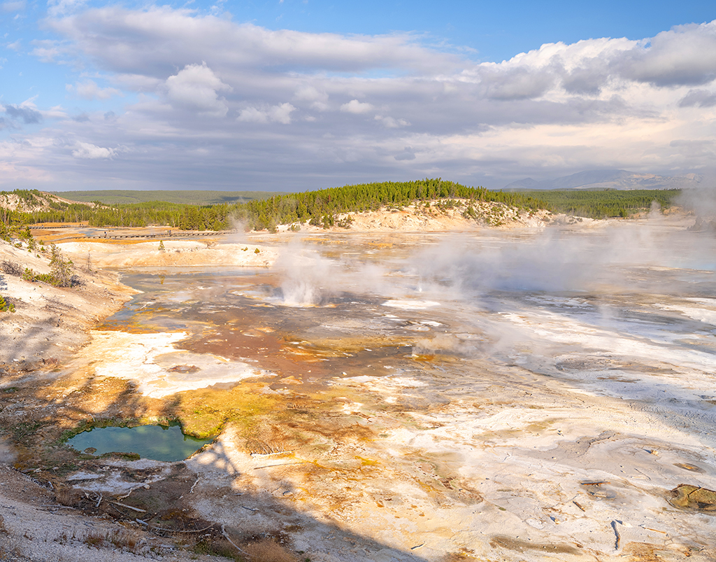 Porcelain Basin landscape within the larger Norris Geyser Basin, Yellowstone National Park / Rebecca Latson