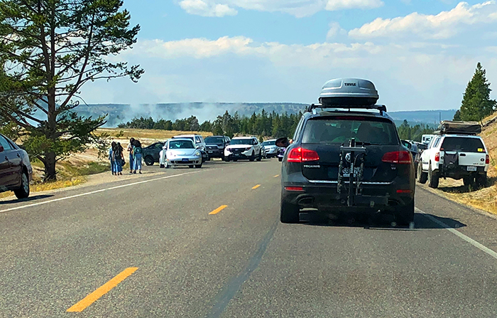 Nowhere to park at Grand Prismatic, Yellowstone National Park /  Rebecca Latson