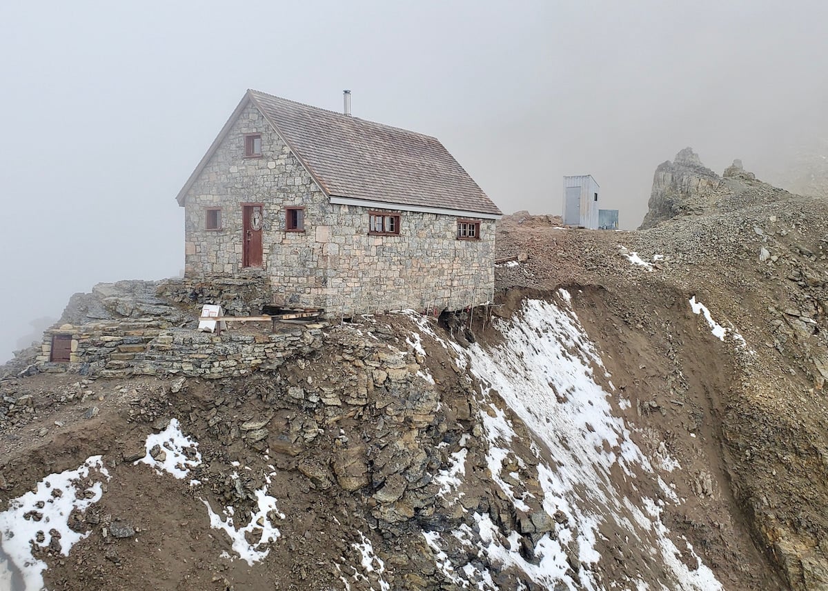 It's the end of an era for the Abbot Pass Hut. It's the end of an era for the Abbot Pass Hut.