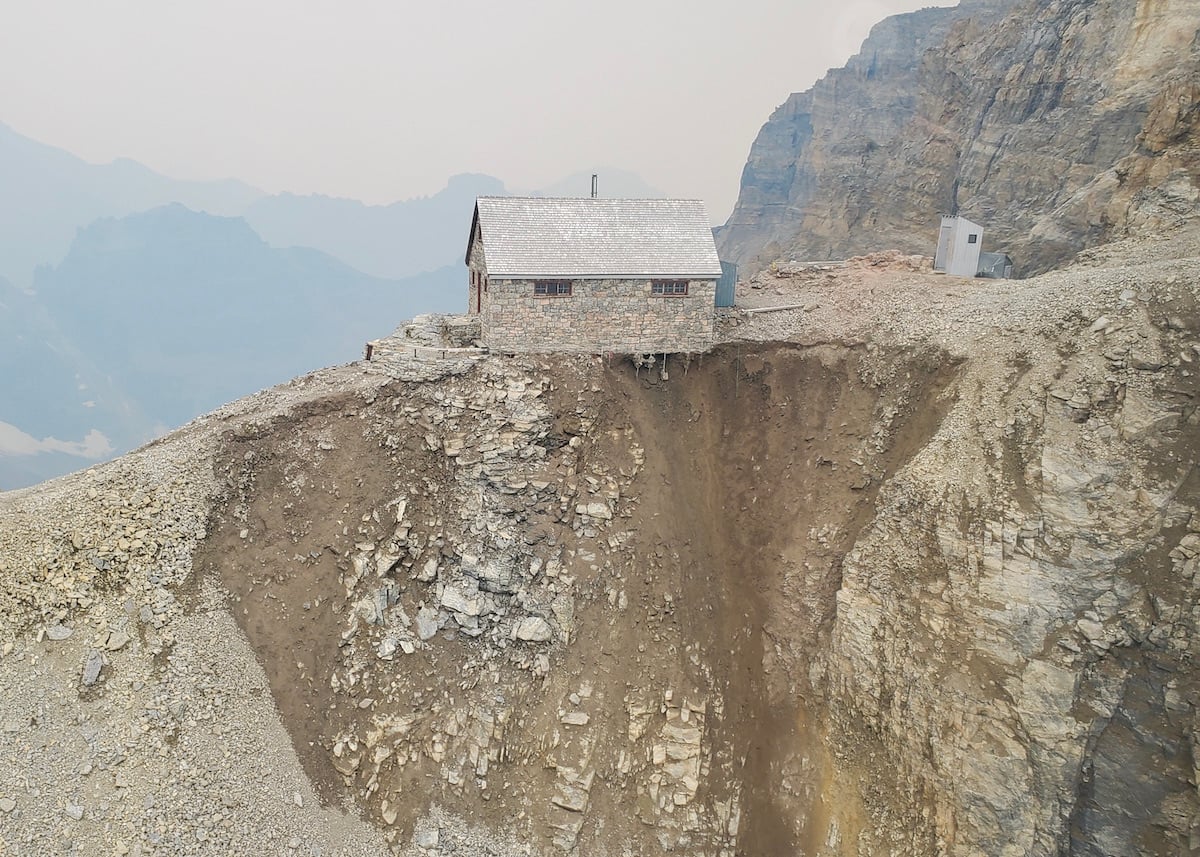 It's no longer safe for hikers and mountaineers to use the Abbot Pass Refuge Cabin National Historic Site. It's no longer safe for hikers and mountaineers to use the Abbot Pass Refuge Cabin National Historic Site.
