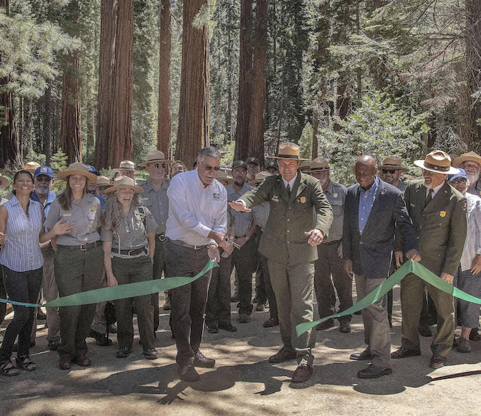 Ribbon cutting to mark dedication of reopening of the Mariposa Grove of Giant Sequoias/NPS Ribbon cutting to mark dedication of reopening of the Mariposa Grove of Giant Sequoias/NPS