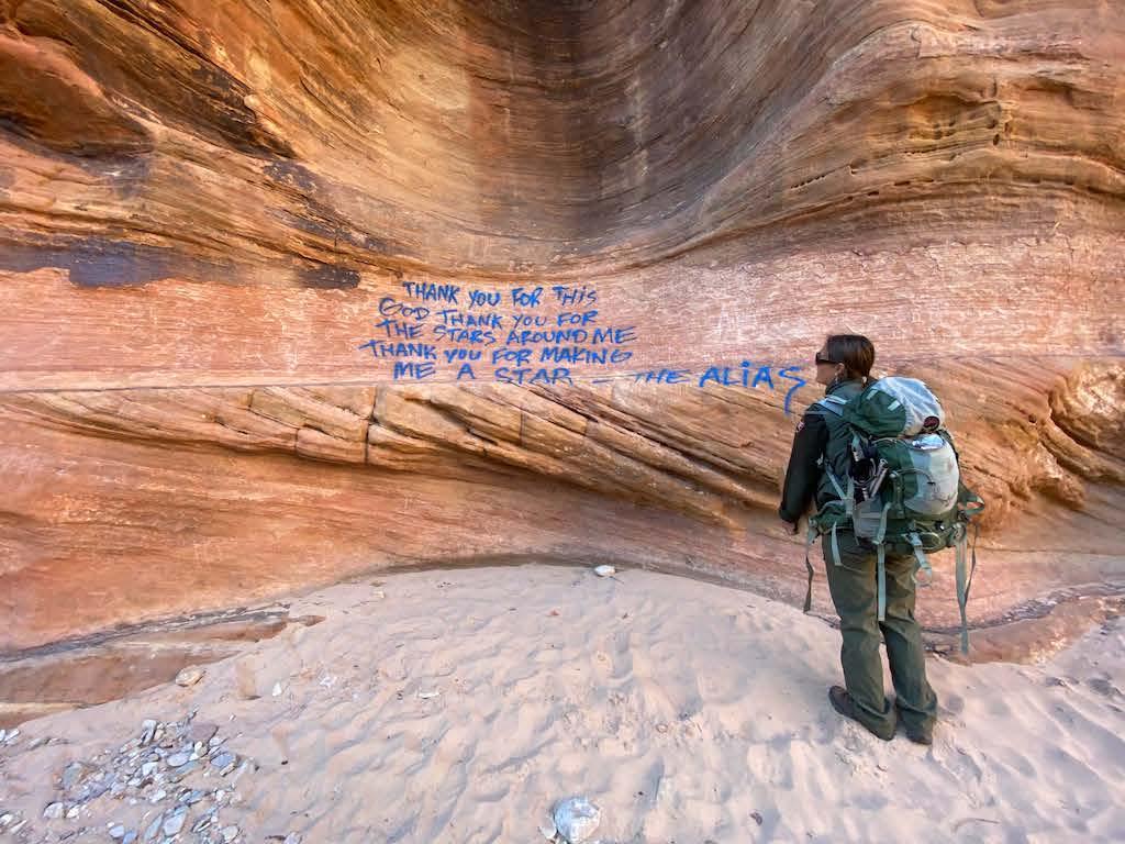 Some Zion National Park vandals used paint to leave their mark/NPS file Some Zion National Park vandals used paint to leave their mark/NPS file