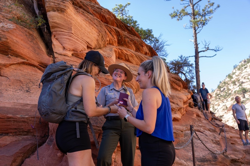 The permit program for hiking to Angels Landing has been successful/NPS file