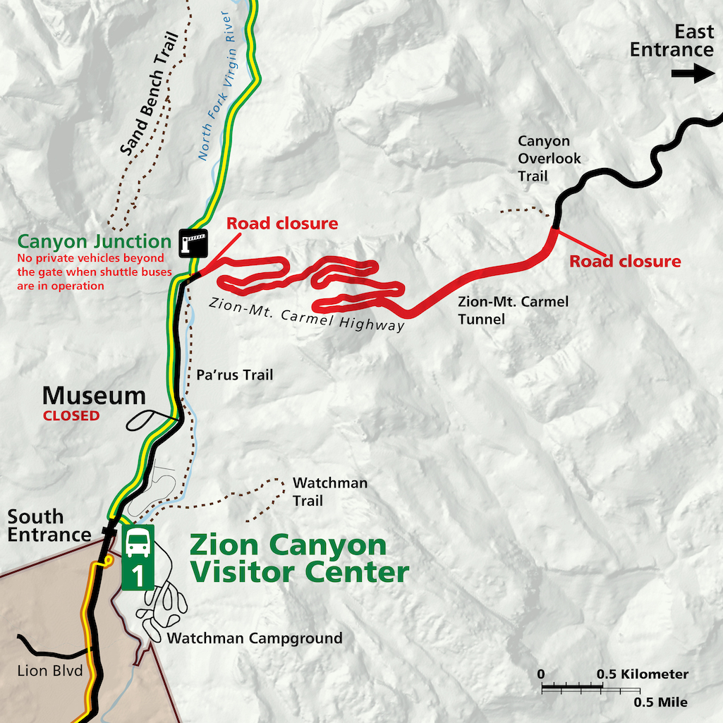 A rockfall Friday closed access to Zion National Park from the eastern side of the park/NPS A rockfall Friday closed access to Zion National Park from the eastern side of the park/NPS