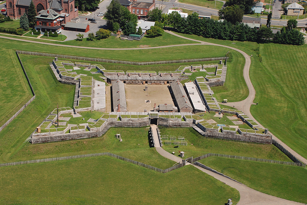 And bird's eye view of the grounds of Fort Stanwix National Monument.