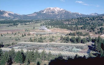 Casa Diablo Hot Springs and the Mammoth geothermal power facility v...