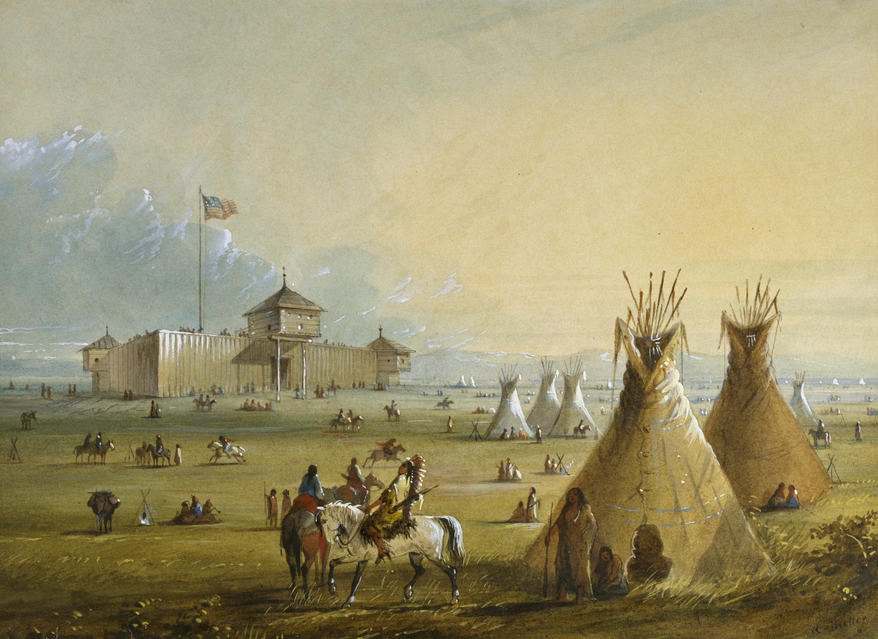 Alfred Jacob Miller produced this painting of Fort William/Public domain Alfred Jacob Miller produced this painting of Fort William/Public domain