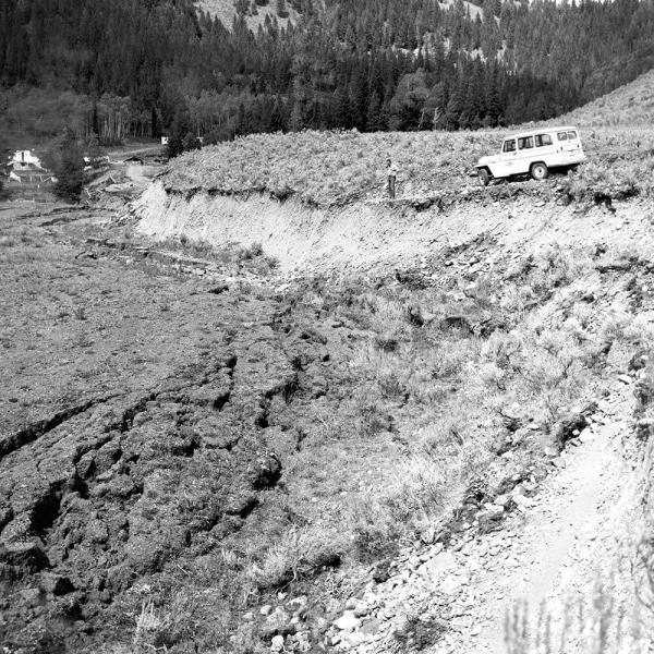 Hebgen Lake fault scarp in 1959