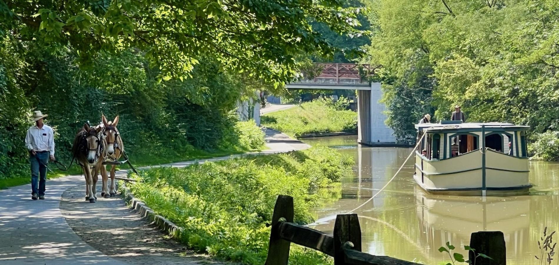Historical re-enactment on the MIAMI & Erie Canal near Grand Rapids, Ohio 