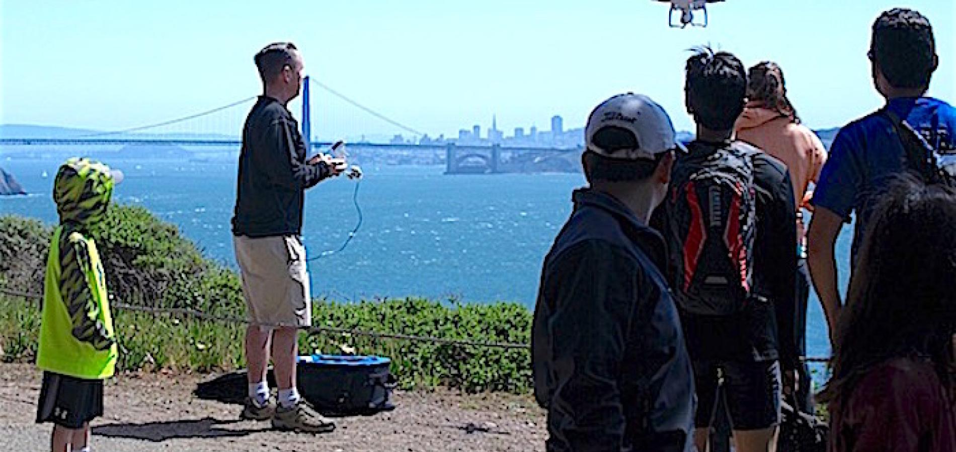 Drone operator in Golden Gate NRA near Point Bonita/Kurt Repanshek
