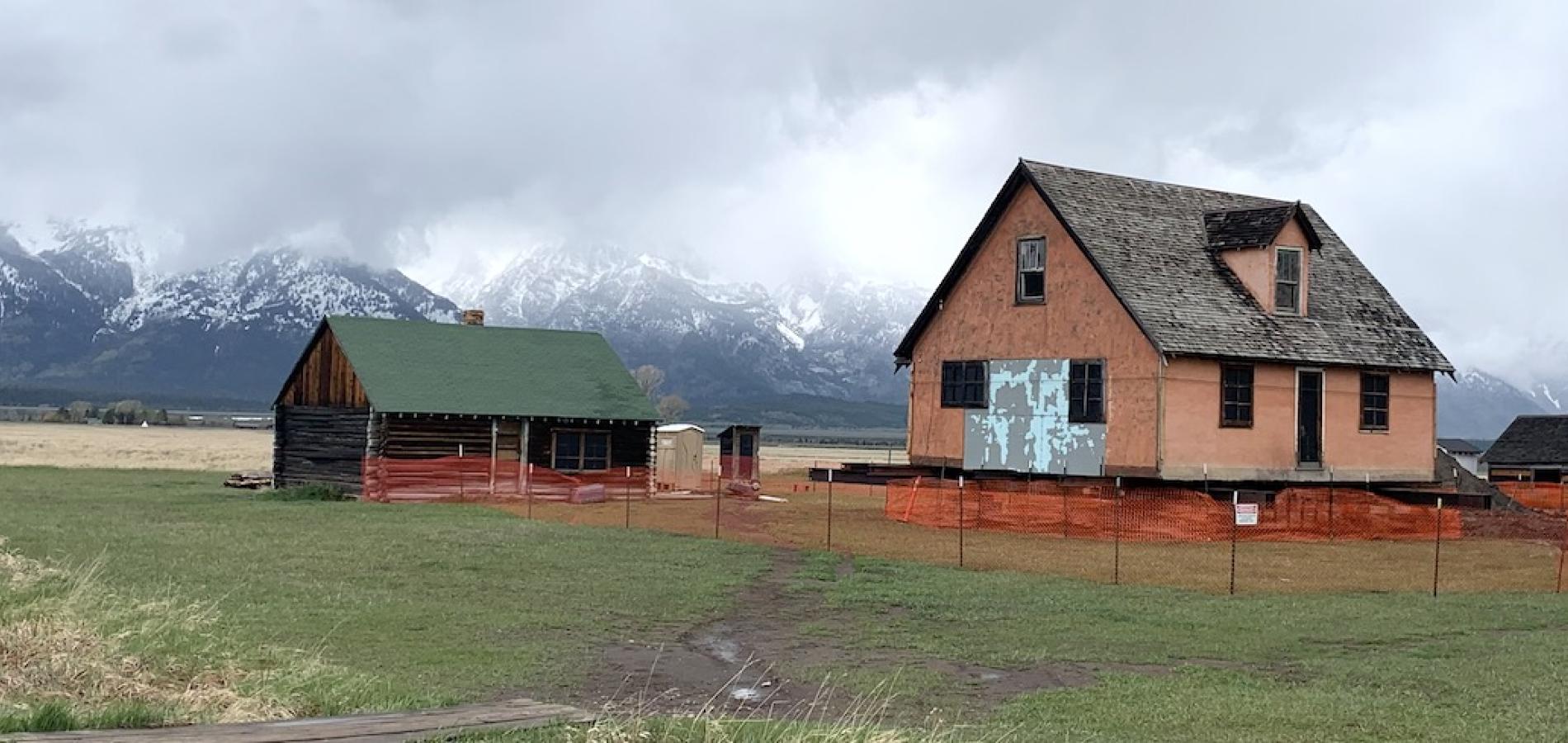 Restoration of the Pink House is just part of the rehabilitation underway along Mormon Row in Grand Teton National Park/Grand Teton National Park Foundation Restoration of the Pink House is just part of the rehabilitation underway along Mormon Row in Grand Teton National Park/Grand Teton National Park Foundation