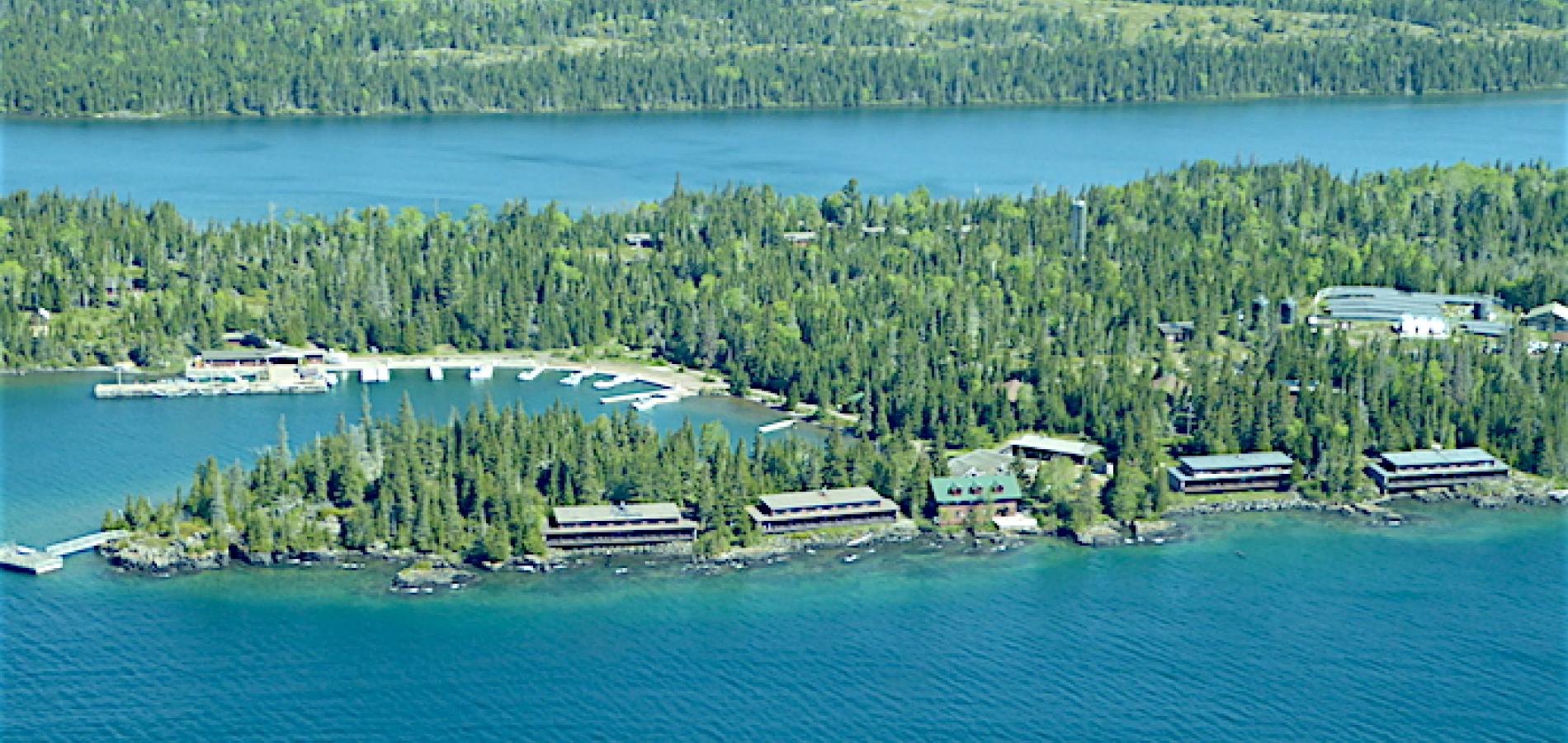 Aerial shot of Rock Harbor at Isle Royale National Park/David and Kay Scott