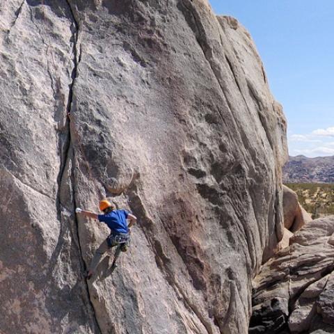 Rock Climbing in Joshua Tree National Park; Kite Aerial Photo by Cris Benton.