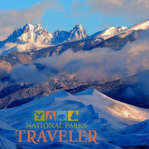 National Parks Traveler Podcast Episode 254 Image An image of a range of snowy mountains, NPS photo, by Patrick Myers