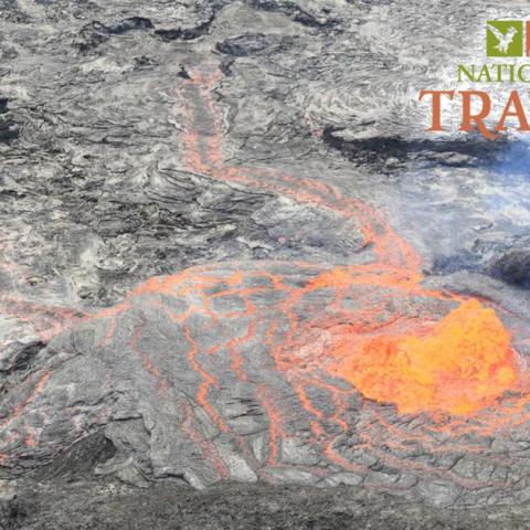 North vent laval lake at Hawaii Volcanoes National Park. USGS Photo 3-26-2025.