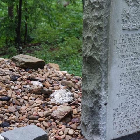 Colonel Ferguson gravesite at KIMO. NPS Photo.