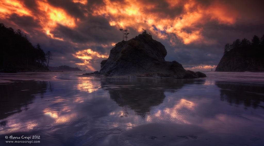Sunset and Sea Stacks, copyright Marco Crupi