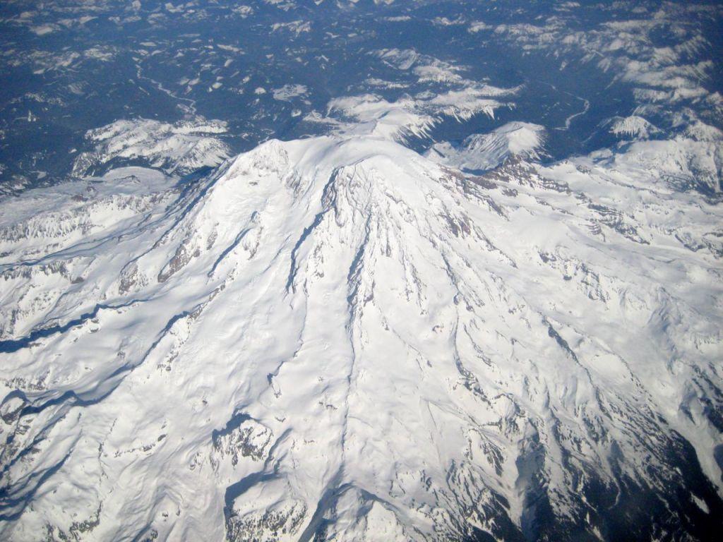 Mt Rainier from 20,000 Feet; Jeremy Sullivan photo.