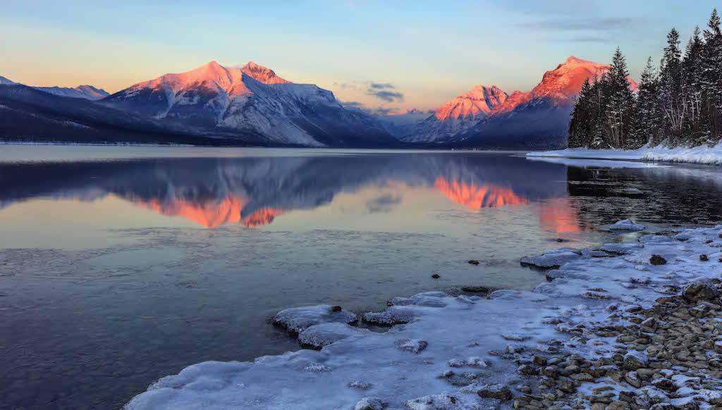 Glacier National Park alpenglow/Rebecca Latson