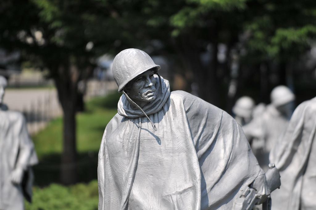 A statue of a Korean War soldier, Korean War Veterans Memorial