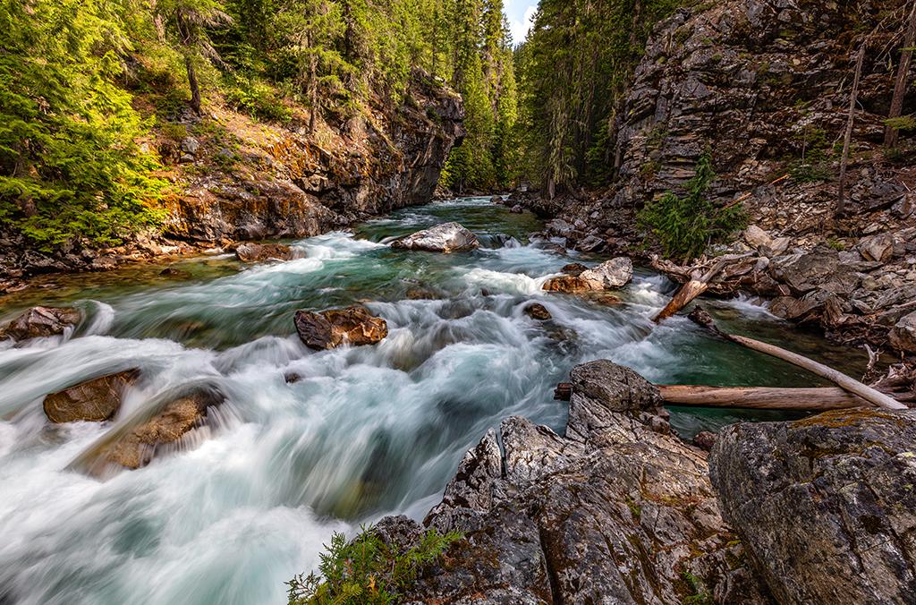 A view of the frothy Stehekin River from the High Bridge area of North Cascades National Park