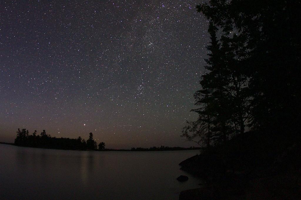 Voyageurs National Park at night underneath a sky of millions of sparkling stars