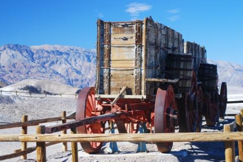 Death Valley borax wagons, copyright Kurt Repanshek.