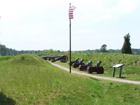 Yorktown battlefield scene.