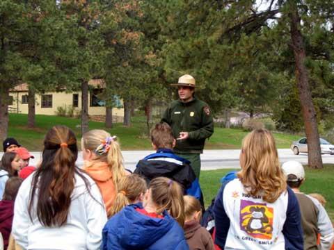 Ranger with school group.