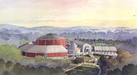 An artist's conceptual drawing of the new Museum and Visitor Center.